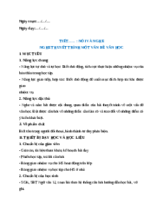 Giáo án Nghe thuyết trình về một vấn đề văn học Ngữ Văn 12 Cánh diều