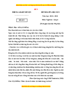 Đề thi giữa kì 1 Ngữ văn 6 Cánh diều (đề 9)