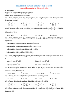 Bài tập ôn tập + Đề kiểm tra Toán 10 Chân trời sáng tạo chương 9