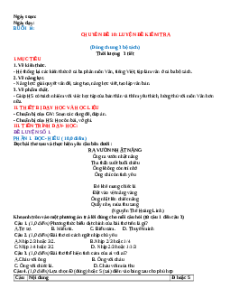 Giáo án Chuyên đề 10. Luyện đề kiểm tra