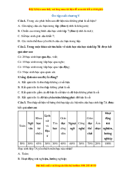 Trắc nghiệm Bài tập cuối chương 5 Toán 7 Cánh diều