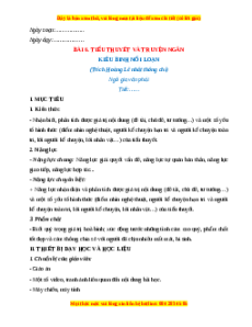 Giáo án Tiểu thuyết và truyện ngắn (2024) Cánh diều
