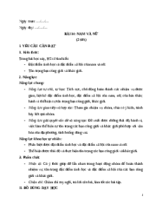 Giáo án Bài 14: Nam và nữ Khoa học lớp 5 Cánh diều