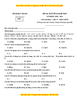Đề thi thử Hóa Học Sở Yên Bái lần 1 năm 2021