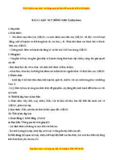 Giáo án Bài 13 Địa lí 11 Kết nối tri thức (2024): Hiệp hội các quốc gia Đông Nam Á (ASEAN)