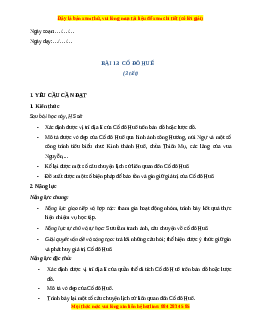 Giáo án Bài 13 Lịch sử & Địa lí lớp 4 Cánh diều: Cố đô Huế