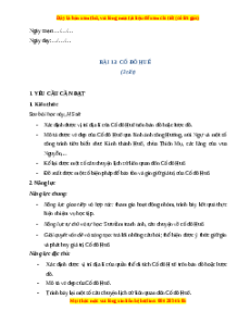 Giáo án Bài 13 Lịch sử & Địa lí lớp 4 Cánh diều: Cố đô Huế