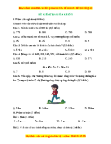 Đề thi giữa kì 2 Toán lớp 2 Kết nối tri thức - Đề 5