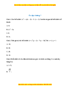 Trắc nghiệm tổng hợp Chương 7 Toán 7 Chân trời sáng tạo