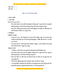 Giáo án Giao thoa sóng Vật lí 11 Cánh diều