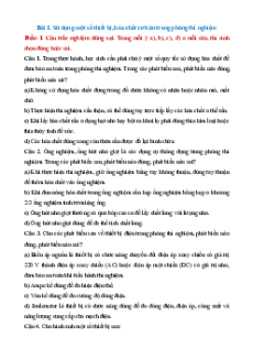 Trắc nghiệm KHTN phần Hóa học 8 Đúng-Sai, Trả lời ngắn Kết nối tri thức