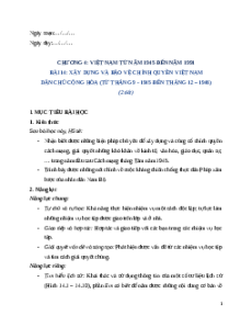 Giáo án Bài 14 Lịch sử 9 Chân trời sáng tạo: Xây dựng và bảo vệ chính quyền nước Việt Nam Dân chủ Cộng hoà