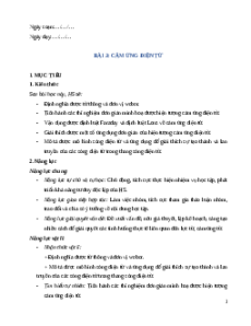 Giáo án Cảm ứng điện từ Vật Lí 12 Cánh diều