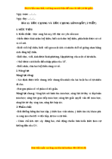 Giáo án Ước chung và ước chung lớn nhất Toán 6 Cánh diều