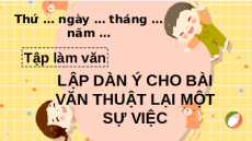 Giáo án Powerpoint Viết: Luyện tập lập dàn ý cho bài văn thuật lại một sự việc (trang 85) Tiếng việt lớp 4 Chân trời sáng tạo