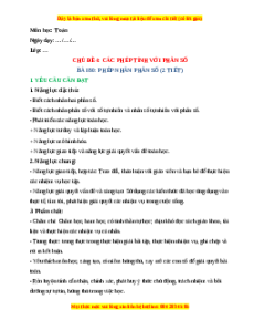 Giáo án Phép nhân phân số Toán lớp 4 Cánh diều