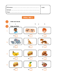 Bộ đề thi cuối kì 2 Tiếng Anh lớp 1 Family and Friends có đáp án