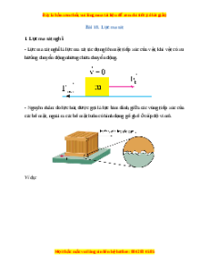 Lý thuyết Vật lý 10 Kết nối tri thức Bài 18: Lực ma sát