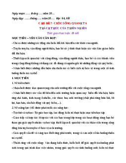 Giáo án Chủ đề 7. Cuộc sống quanh ta