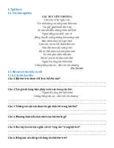 Ngữ liệu ngoài sgk lớp 6 phần Thơ lục bát