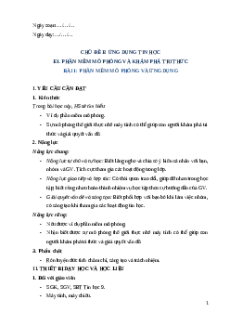 Giáo án Bài 1: Phần mềm mô phỏng và ứng dụng Tin học 9 Cánh diều