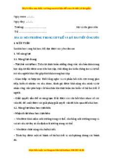 Giáo án Môi trường trong cơ thể và hệ bài tiết ở người Sinh học 8 Cánh diều