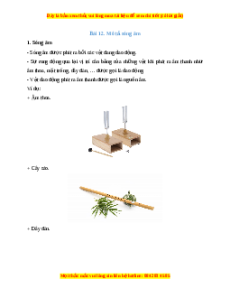 Lý thuyết Khoa học tự nhiên 7 Chân trời sáng tạo Bài 12: Mô tả sóng âm