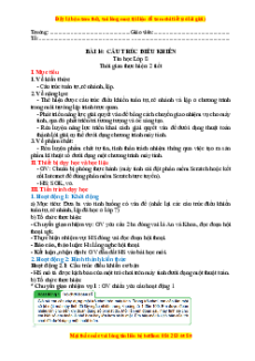 Giáo án Bài 14 Tin học 8 Kết nối tri thức: Cấu trúc điều khiển