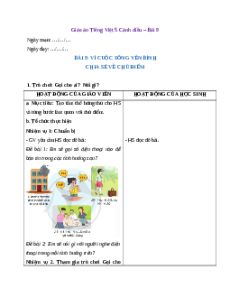 Giáo án Bài 9: Vì cuộc sống yên bình Tiếng Việt lớp 5 Cánh diều