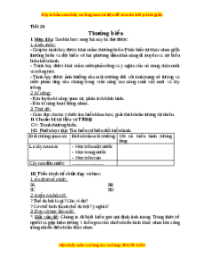 Giáo án Thường biến Sinh học 9