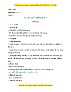 Giáo án Ba điểm thẳng hàng Toán 2 Chân trời sáng tạo