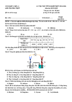Đề thi thử tốt nghiệp THPT Hóa học Liên trường Nghệ An năm 2025