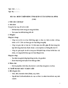 Giáo án Bài 13a: Hoàn thiện bảng tính quản lí tài chính gia đình Tin học 9 Kết nối tri thức