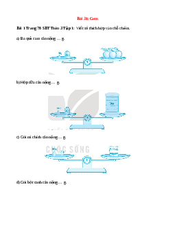 VBT Toán lớp 3 Bài 31 (Kết nối tri thức): Gam
