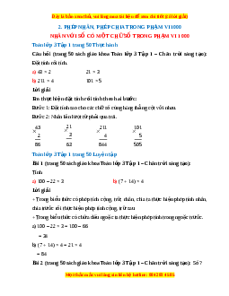 Giải Sgk Toán lớp 3 Bài 31: Nhân với số có một chữ số trong phạm vi 1000 (Chân trời sáng tạo)
