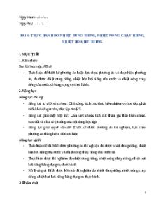Giáo án Bài 4: Thực hành đo nhiệt dung riêng Vật Lí 12 Chân trời sáng tạo