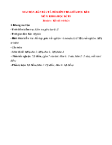 Bộ 5 đề thi giữa kì 2 Khoa học lớp 5 Kết nối tri thức có đáp án