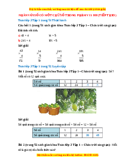 Giải Sgk Toán lớp 3 Bài 32: Nhân với số có một chữ số trong phạm vi 1000 (tiếp theo) (Chân trời sáng tạo)