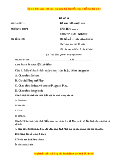 Đề thi giữa kì 1 Tin học 11 Kết nối tri thức (đề 4)