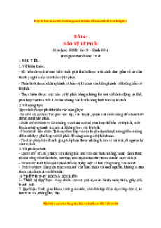 Giáo án Bài 4 GDCD 8 Cánh diều: Bảo vệ lẽ phải