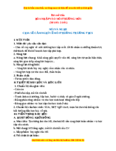 Giáo án Bài mở đầu: Hòa nhập vào môi trường mới (2024) Chân trời sáng tạo