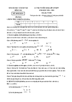 Đề minh họa Toán thi vào lớp 10 Đồng Nai 2025