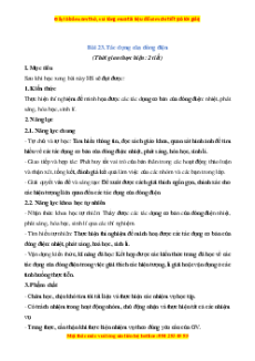 Giáo án Tác dụng của dòng điện Vật lí 8 Kết nối tri thức