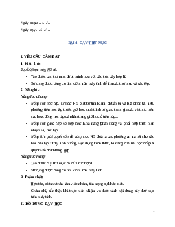 Giáo án Bài 4: Cây thư mục Tin học lớp 5 Kết nối tri thức