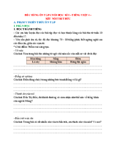 Đề cương ôn tập Cuối kì 1 Tiếng Việt lớp 4 Kết nối tri thức