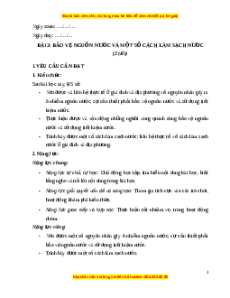Giáo án Bài 3 Khoa học lớp 4 (Cánh diều): Bảo vệ nguồn nước và một số cách làm sạch nước