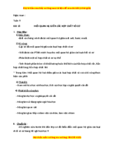 Giáo án Mối quan hệ giữa các loại hợp chất vô cơ Hóa học 9