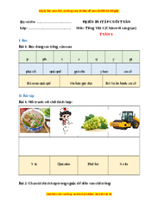 Bài tập cuối tuần Tiếng việt lớp 1 Tuần 6 Chân trời sáng tạo (có lời giải)