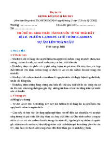 Giáo án Bài 32 KHTN 9 Cánh Diều (2024): Nguồn carbon. Chu trình carbon. Sự ấm lên toàn cầu