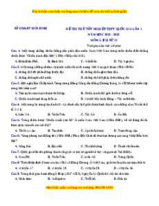 Đề thi thử Lịch sử Sở Hòa Bình lần 1 năm 2023